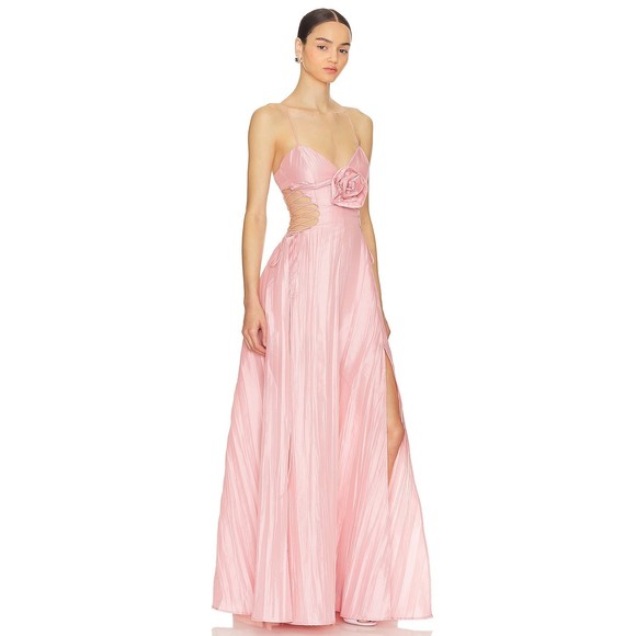 NWT For Love & Lemons Gwenyth Long Maxi Dress in Pink Size XS - Picture 3 of 11